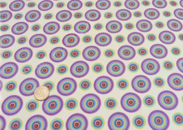 Tanisha cotton poplin vanilla fabric with circles